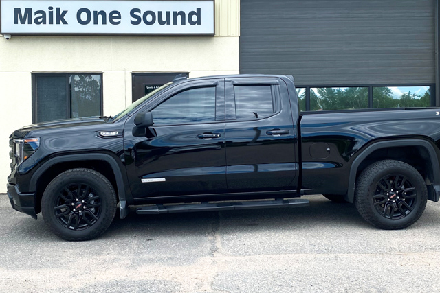 GMC 2022 Sierra with professional window tint in North Bay